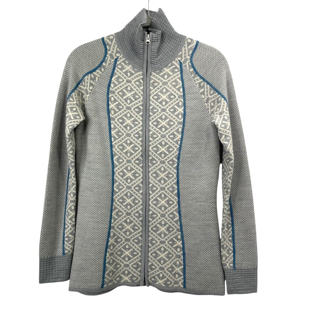 Smartwool Dacono merino wool Ski Full-Zip Sweater Size S nordic fair isle jacket